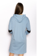Платье-туника с капюшоном 626F015 серо-голубой