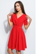 Платье женское однотонное, стильное 37P009 коралловый