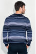 Пуловер мужской в полоску 50PD513 сине-сиреневый