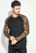 Джемпер мужской рукава реглан, принт милитари 507F001 черный милитари