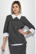 Костюм женский (блузка и юбка) батал, деловой, имитация двойки 74PD307 серый меланж