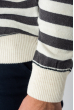 Пуловер мужской в полоску 50PD341 бело-грифельный
