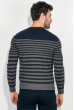 Пуловер мужской в полоску 50PD341 графит