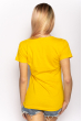 Стильная летняя футболка 600F018 котик желтый