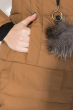 Куртка женская с пушком на кармане  173V001 капучино