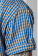 Рубашка мужская средняя клетка 272F043 бежево-голубой