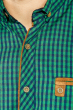 Рубашка мужская средняя клетка 272F043 сине-зеленый