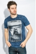 Футболка мужская мраморный цвет 414F011-5 синий