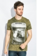 Футболка мужская мраморный цвет 414F011-5 хаки