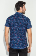 Рубашка мужская со стилизированными цветами 50P8653 темно-синий