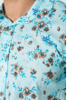 Рубашка мужская со стилизированными цветами 50P8653 голубой