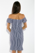 Платье женское, в полоску с воланами  69P1082-1 сине-белый