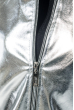 Бомбер женский серебристый, с манжетами в полоску 69PD888 серебро