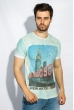 Футболка мужская с принтом 435F002-6 мятный