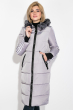 Пальто женское зимнее с лампасами 677K006 серый