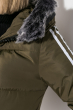 Пальто женское зимнее с лампасами 677K006 хаки