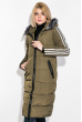 Пальто женское зимнее с лампасами 677K006 хаки