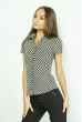 Женская блузка в ромбик 118P329 бежево-черный