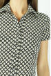 Женская блузка в ромбик 118P329 бежево-черный