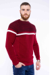 Стильный мужской свитер 608F002 черно-бордовый