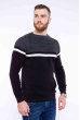 Стильный мужской свитер 608F002 серо-черный