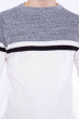 Стильный мужской свитер 608F002 светло-серый / молочный