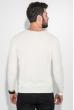 Пуловер мужской однотонный, натуральный хлопок 50PD1115 молочный