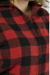 Байковая рубашка с капюшоном 153P2045-1 красно-черный