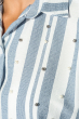 Рубашка женская в крупную полоску 51P002 бело-сизый