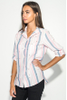 Рубашка женская в крупную полоску 51P002 розово-серый