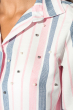 Рубашка женская в крупную полоску 51P002 розово-серый