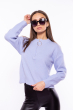 Укороченный стильный свитер  153P020 светло-голубой