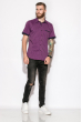 Рубашка с контрастной вставкой 120P288 фиолетово-черный