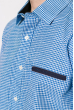 Рубашка с контрастной вставкой 120P288 бело-голубой