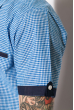 Рубашка с контрастной вставкой 120P288 бело-голубой