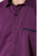 Рубашка с контрастной вставкой 120P288 фиолетово-черный