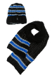 Комплект детский (для мальчика) шапка и шарф с нашивкой номера 65PB15-032 junior черно-синий