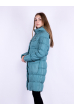 Женское пальто-пуховик бирюзовое 11P1161-2 бирюзовый