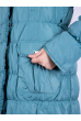 Женское пальто-пуховик бирюзовое 11P1161-2 бирюзовый