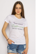 Стильная летняя футболка с надписями 600F019 белый