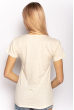 Стильная летняя футболка с надписями 600F019 бежевый меланж