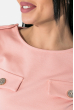 Блузон женский с имитацией карманов на груди  72PD158 персиковый