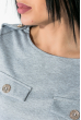 Блузон женский с имитацией карманов на груди  72PD158 серый