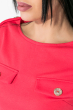 Блузон женский с имитацией карманов на груди  72PD158 коралловый