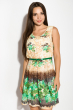 Нежное женское платье 964K026 бежево-зеленый