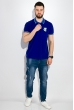 Поло мужское с яркими вставками на воротнике 516F292 сине-салатовый