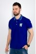 Поло мужское с яркими вставками на воротнике 516F292 сине-салатовый