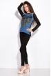 Джемпер женский с пайетками 120PK1573 джинс черный