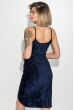 Платье женское  на тонких бретелях, элегантное  69PD982 темно-синий