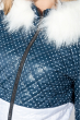 Комбинезон женский с мехом на рукавах и воротнике 69PD1066 темно-синий - белый